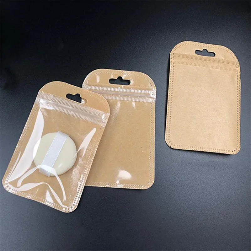 Kleine Kraftpapier-Reiß verschluss tasche, Schmuck mit Reiß verschluss, umschalt bare Poly beutel,
