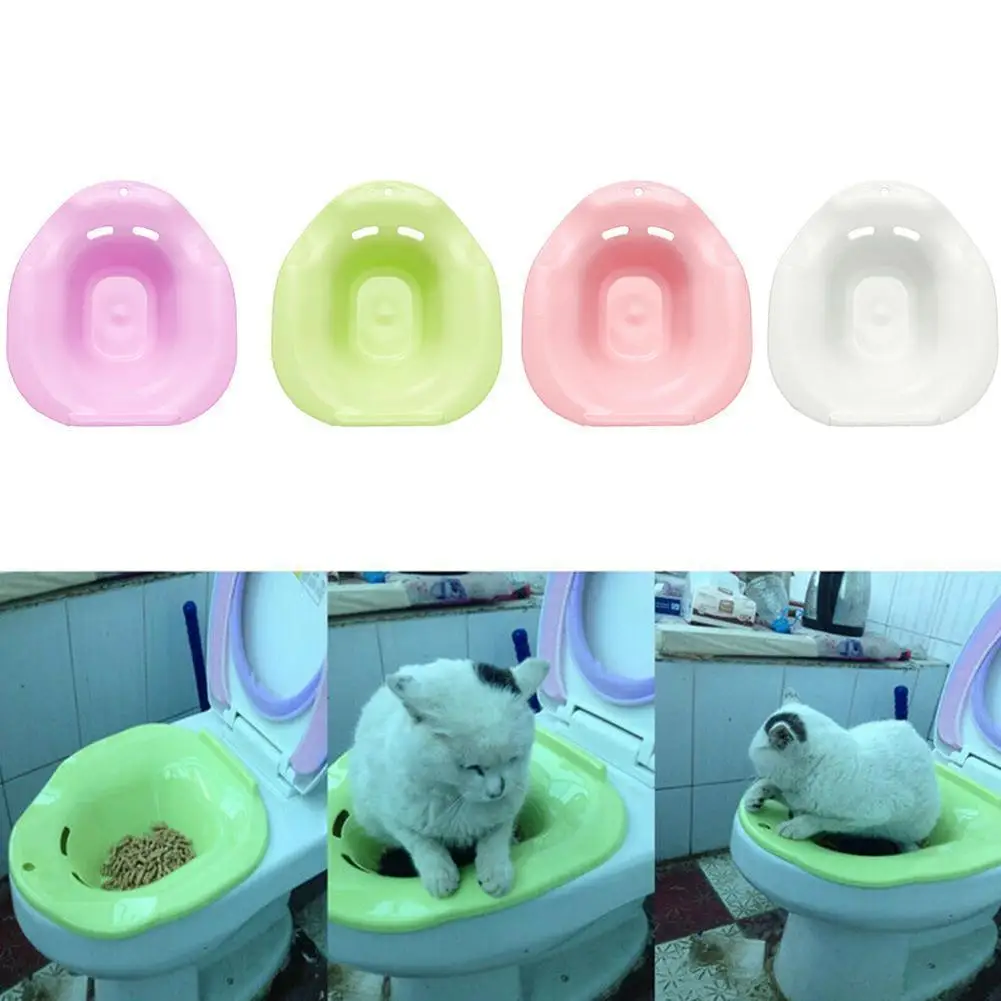 1PC Kunststoff Cat Toilet Training Kit Reinigung System Haustiere Töpfchen Urinal Wurf Fach