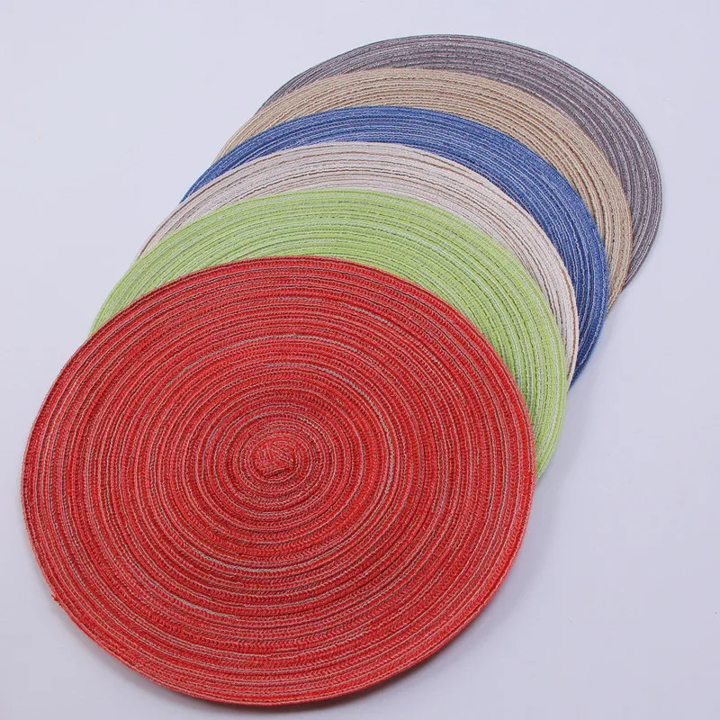 Runde Design Tisch Ramie Isolierung Pad Solide Tischsets Leinen Non Slip Mat Küche Zubehör