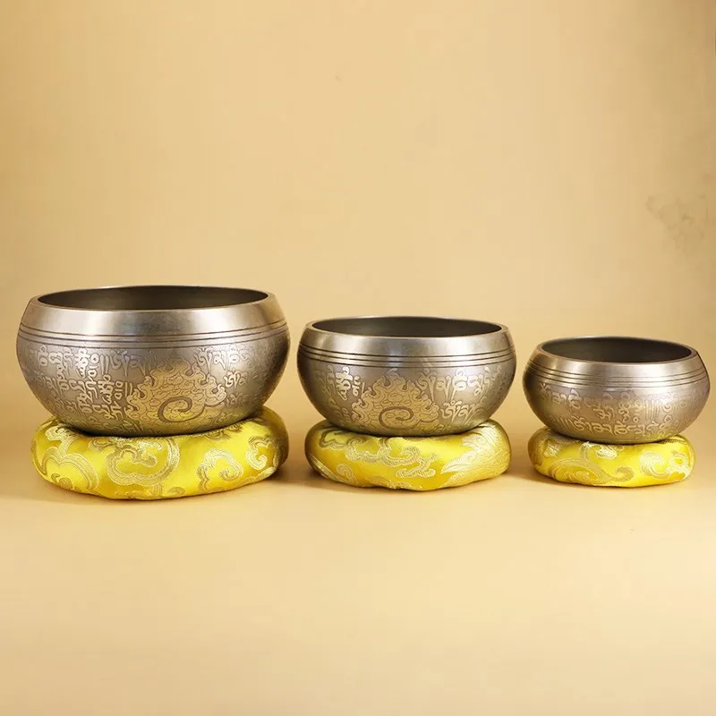 Neue Nepal Handmade Tibetischen Singen Schüssel Set Dekorative-wand-gerichte Resonanz Heilende
