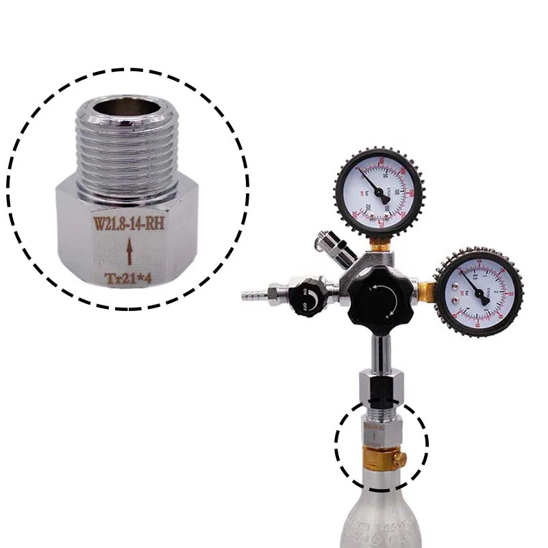 Chrom Soda Stream Zylinder Adapter Konverter Tr21 * 4 zu W21.8 Homebrew Bier Co2 Tank Regler