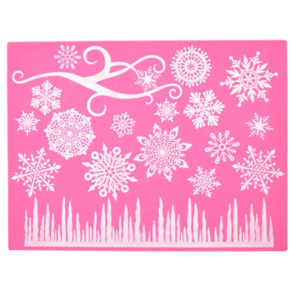 Weihnachten Schneeflocke Silikon Spitze Mold Matte Fondant Form Kuchen Dekorieren Werkzeuge