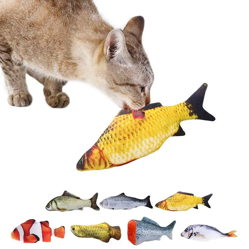 Haustier Weichen Plüsch 3D Fisch Form Katze Spielzeug Interaktive Geschenke Fisch Katzenminze
