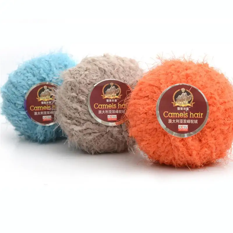 Großhandel 50g/ball DIY Blended Weichen Kamel Haar Garn Seide Baumwolle Garn Wolle Kaschmir Garn