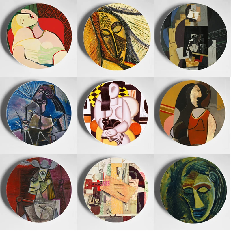 Kunst Platte Picasso Dish Abstrakte Ölgemälde Platte Keramik Platte Wand Dekorative Platte Hängenden