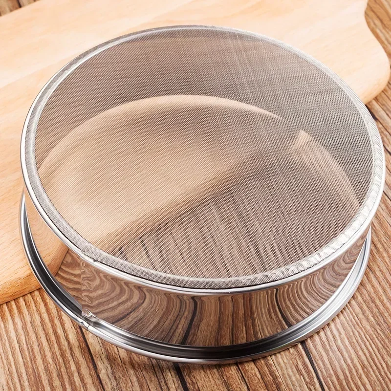 Feinmaschiges Mehlsieb für die Küche, professionelles rundes Mehlsieb aus Edelstahl, Sieb, ideal zum