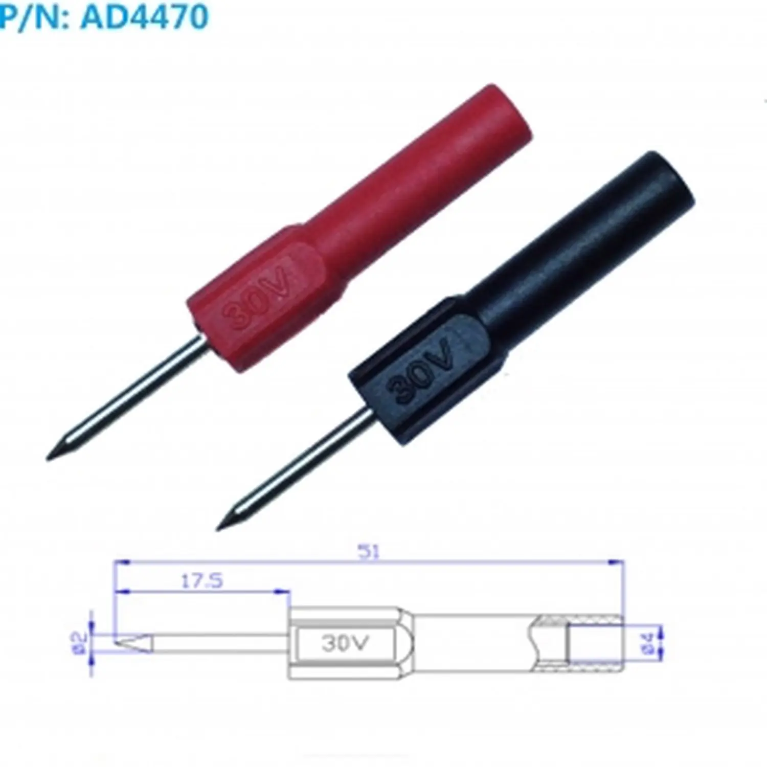 Ad4470 2mm Tip Test Probe for 4mm Banana