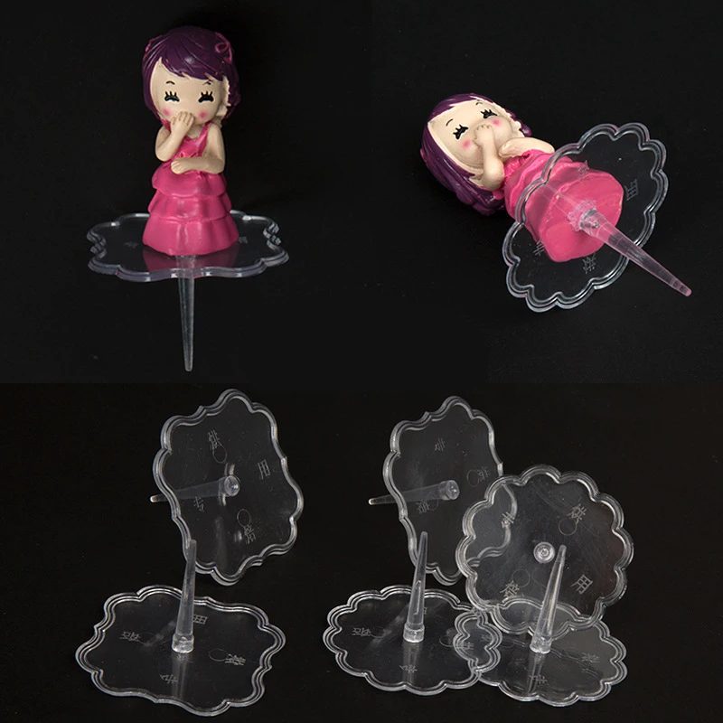 YOMDID 20 stücke Praktische Kuchen Steht Dekoration Boden Halterung Transparent Kunststoff Fondant