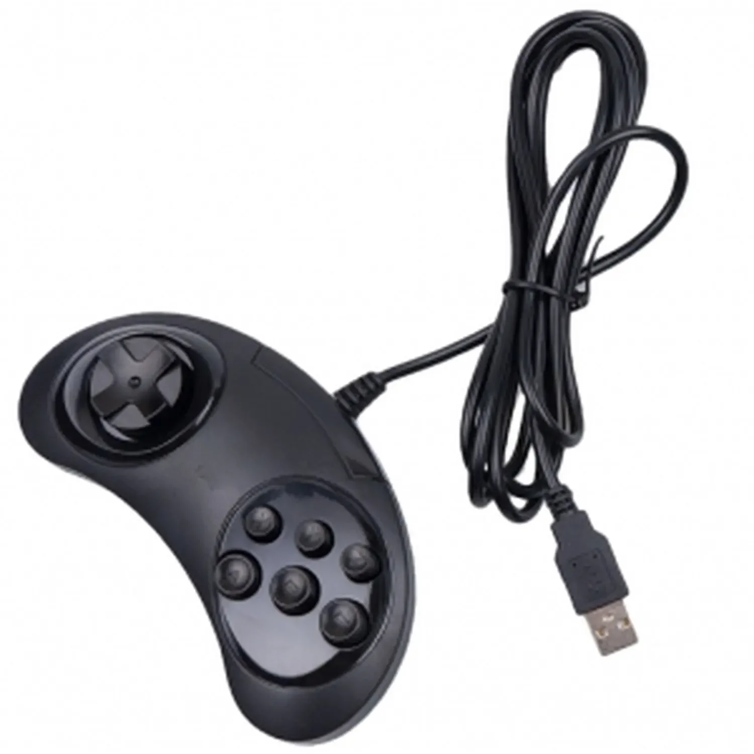 Black game Controller Sega Megadrive-Genesis Style Pc Usb Controller for Pc and Mac