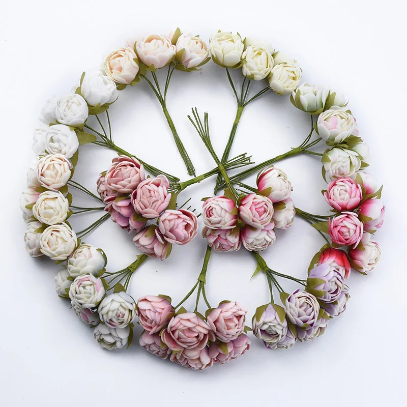 6 stücke MINI Tee Rosen Bouquet Diy Geschenke Candy Box Hause Dekoration Zubehör Hochzeit Dekorative
