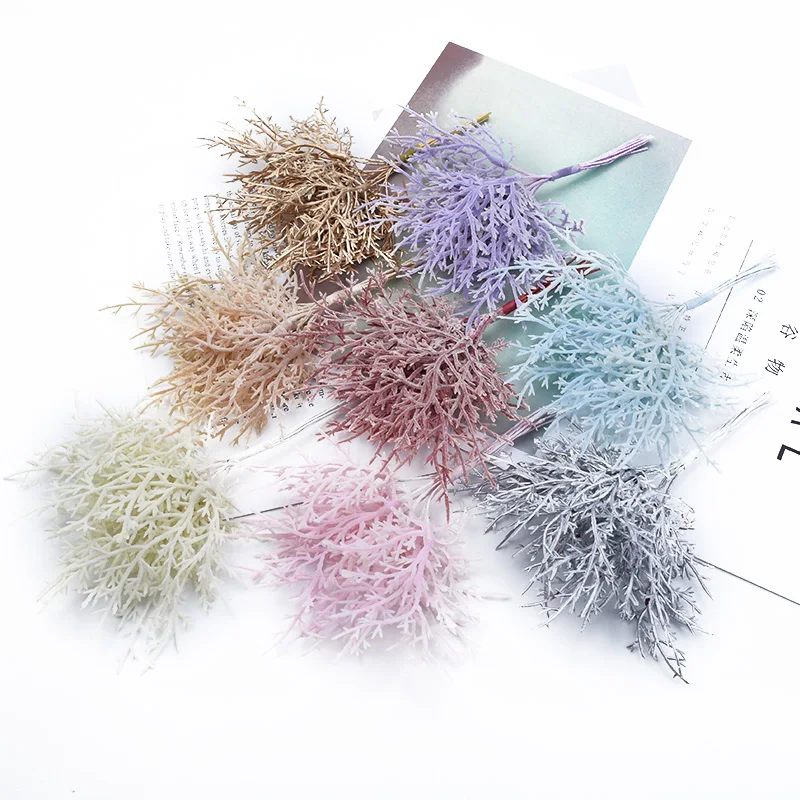 10 stücke Mehrfarbige Weihnachtsbaum Dekorative Blumen Kränze Hochzeit Basis für Wohnkultur Diy