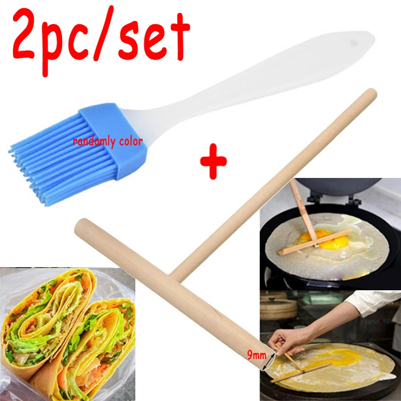 Holz T Brief Küche Werkzeug Stick Glatte Pfannkuchen Maker Ei Herd Pan Flip Antihaft Backen Home