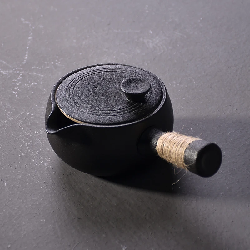 LUWU schwarz geschirr keramik kyusu teekanne chinesischen tee topf drink 500ml