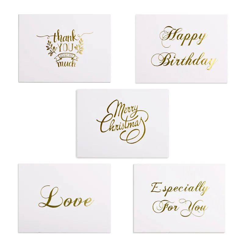 48 stücke Mini Gold Geprägte danke Karte Valentinstag Glücklich Geburtstag Weihnachten Party
