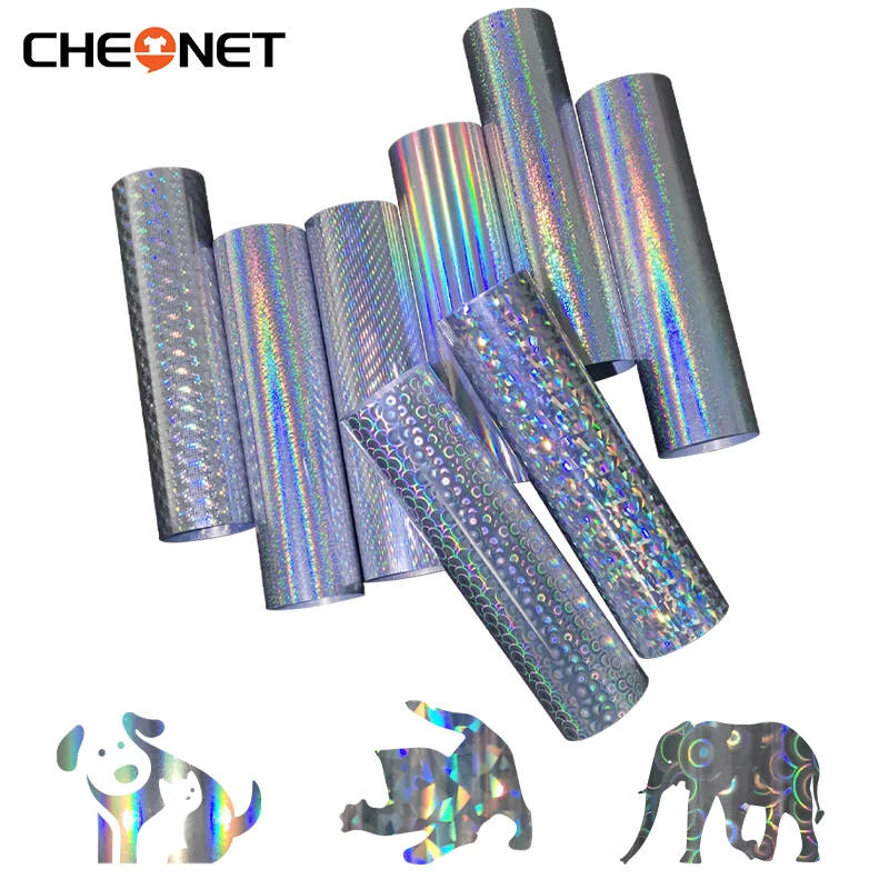 Kostenloser Versand 1 Blatt 10 "x 20"/25cm x 50cm Laser Heat Transfer Vinyl Hologramm regenbogen PVC