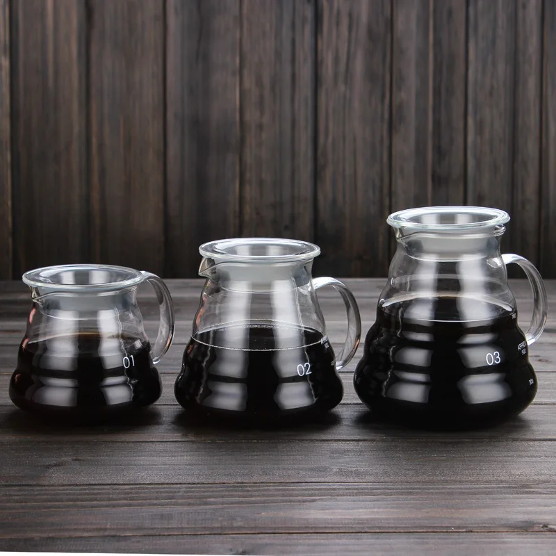 Klar Glas Kaffee Topf 350ml 600ml 800ml Kaffee Brauen Drip Wasserkocher Kaffee Topf