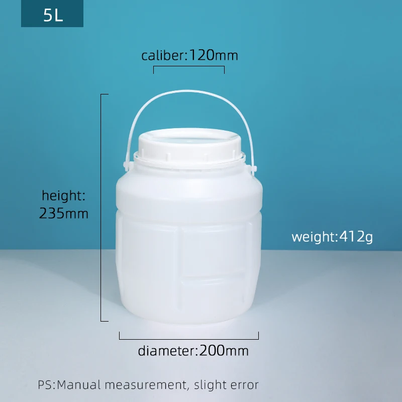 5 liter Runde kunststoff eimer mit Deckel Leere home storage container für Lebensmittel wasser