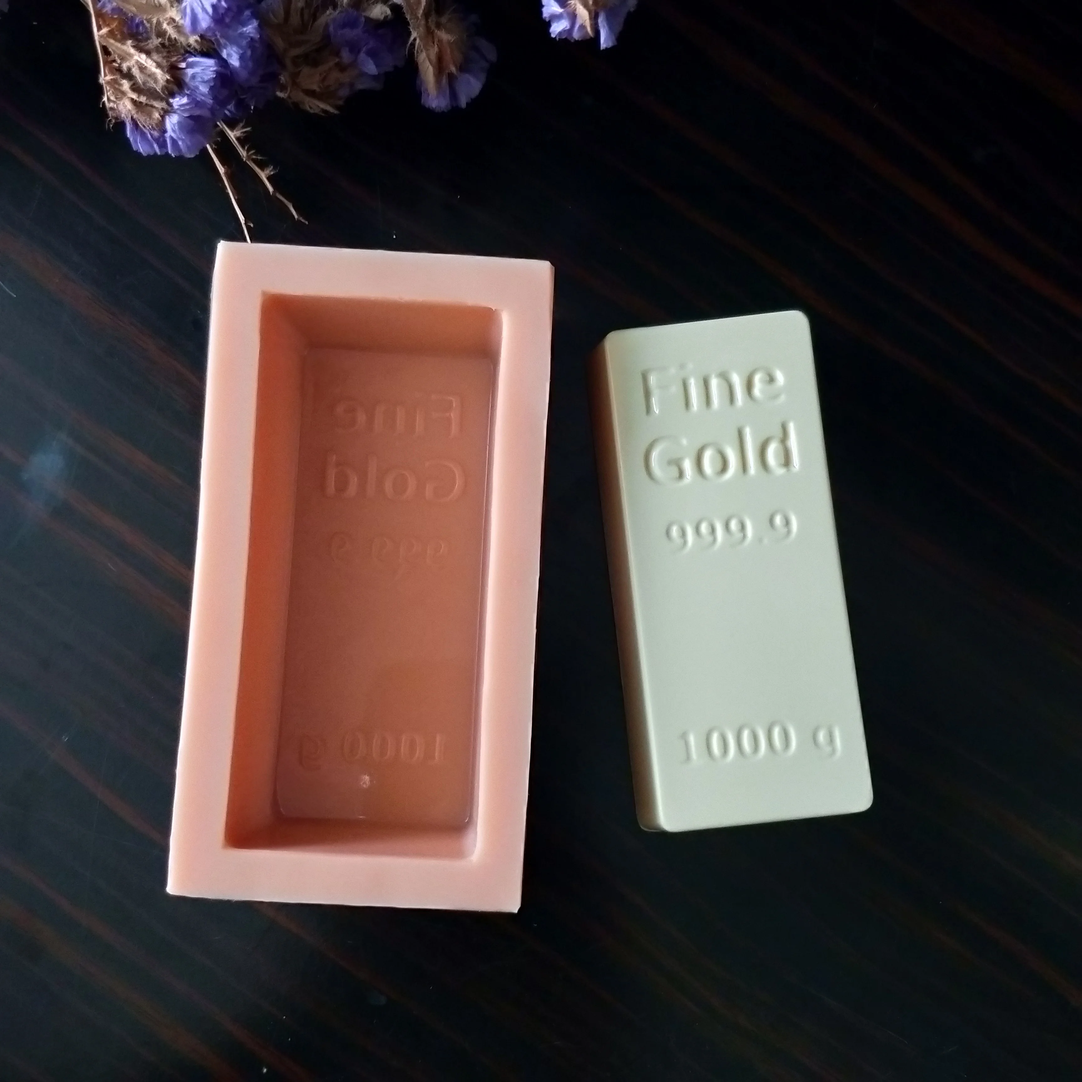 QT0193 PRZY Form Silikon Feine Gold Silikon Fondant Form Bullion Seife Formen Gips Schokolade Kerze