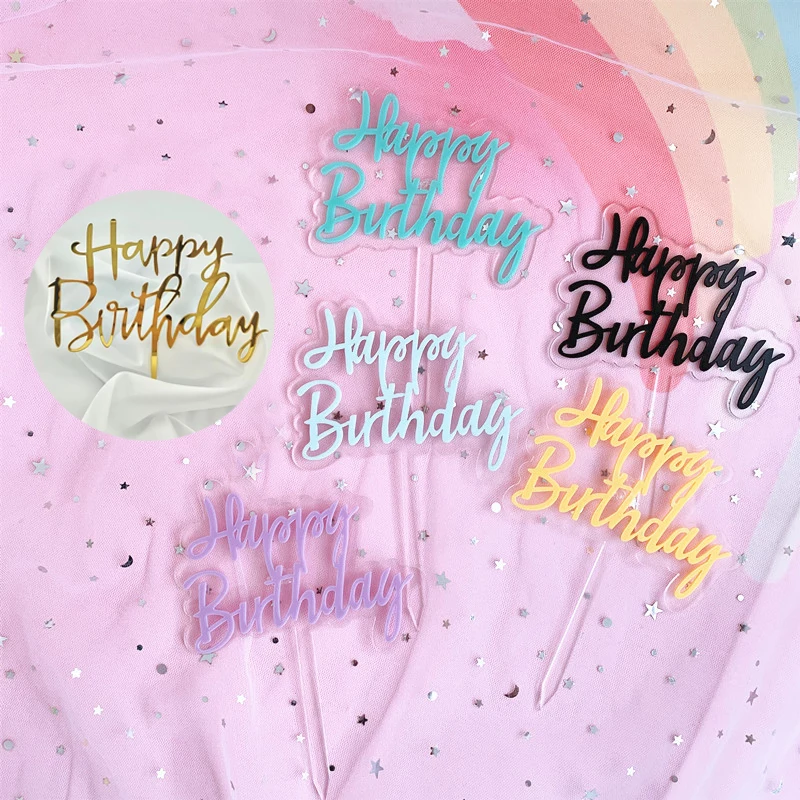 Neue glücklich geburtstag kuchen topper Backen Dessert kuchen Einfügen Decor Cupcake hochzeit