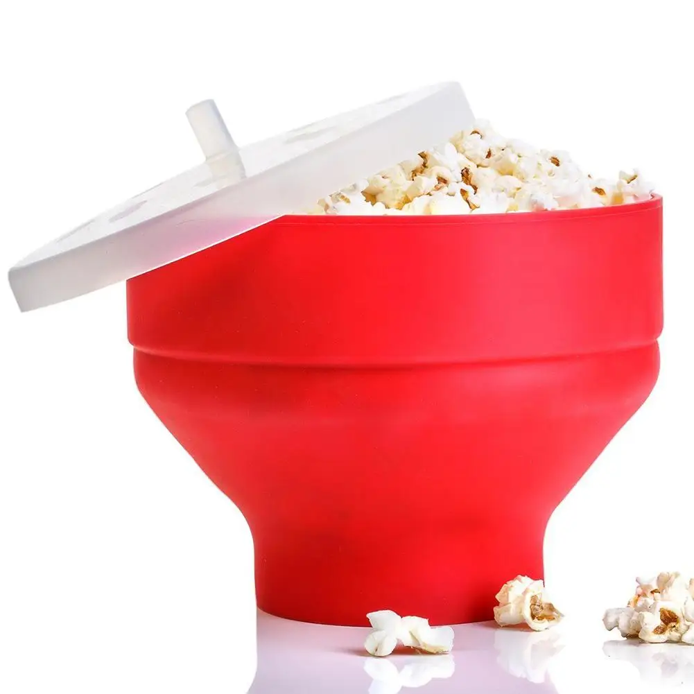 Neue Silikon Popcorn Maker Mikrowelle Popcorn Eimer faltbare Silikon Popcorn Eimer Poppers Schüssel