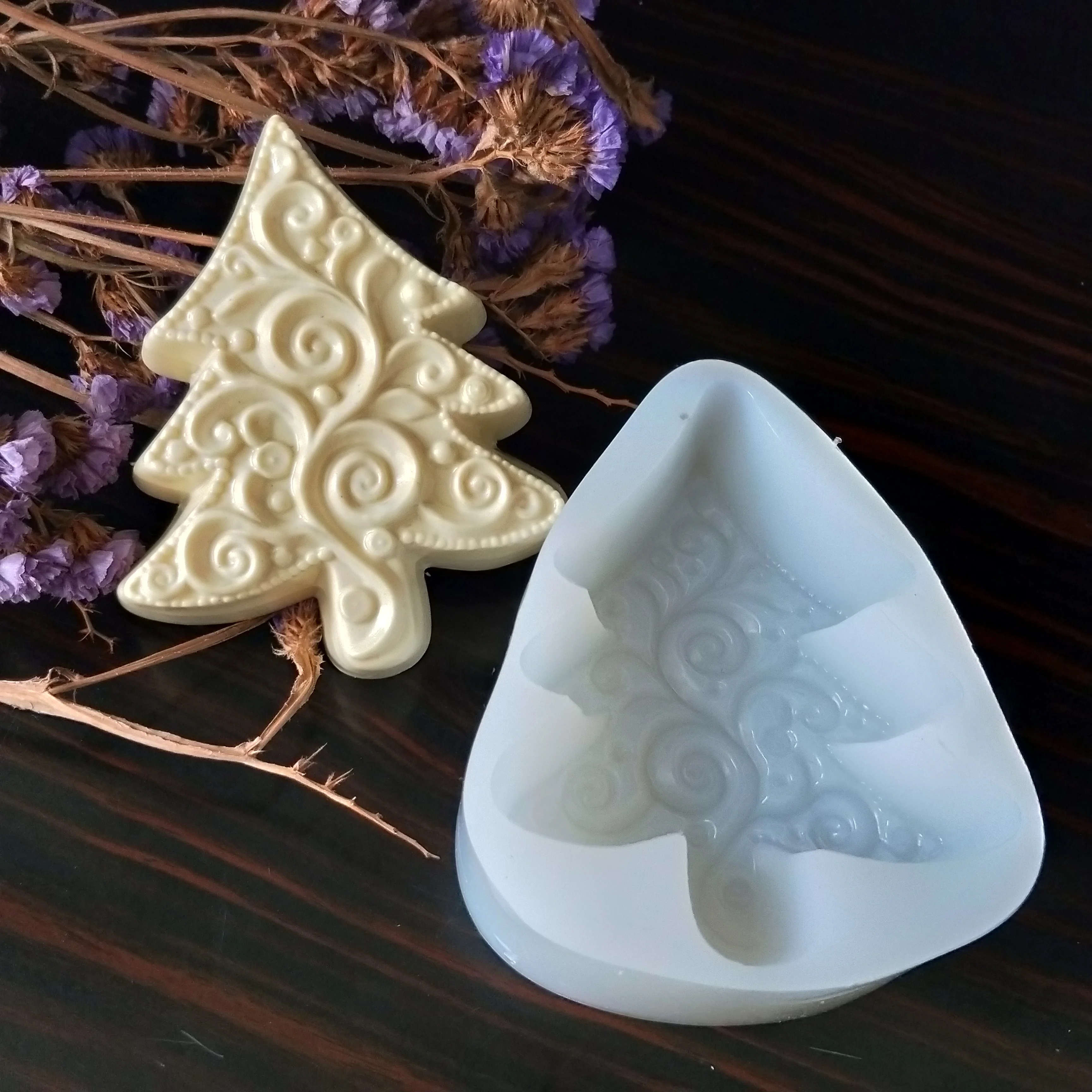 HC0163 PRZY Silikon Mold Weihnachten Seife Formen Gips Schokolade Kerze Fondant Mould Welligkeit