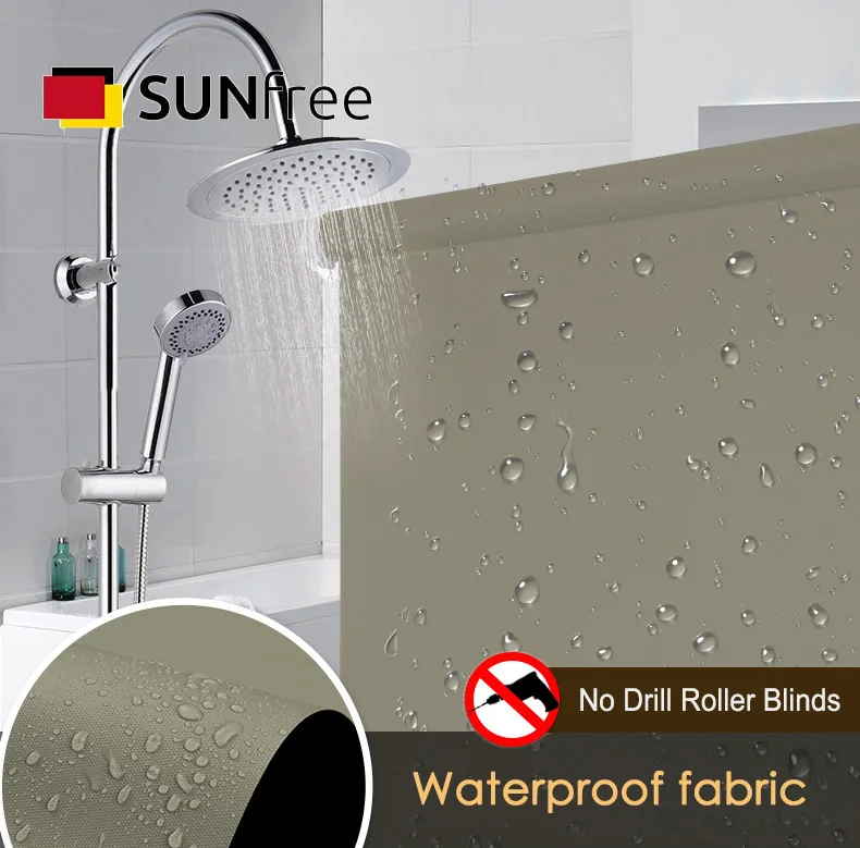 SUNFREE 38mm rohr Keine bohrer Rollos Wasserdicht und Öl beweis stoff Vorhänge für küche bad Einfach