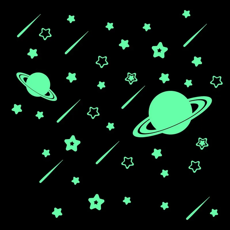 Fluoreszierende Meteor Sterne Glow in The Dark Wand Aufkleber Cartoon Astronomie Leuchtende