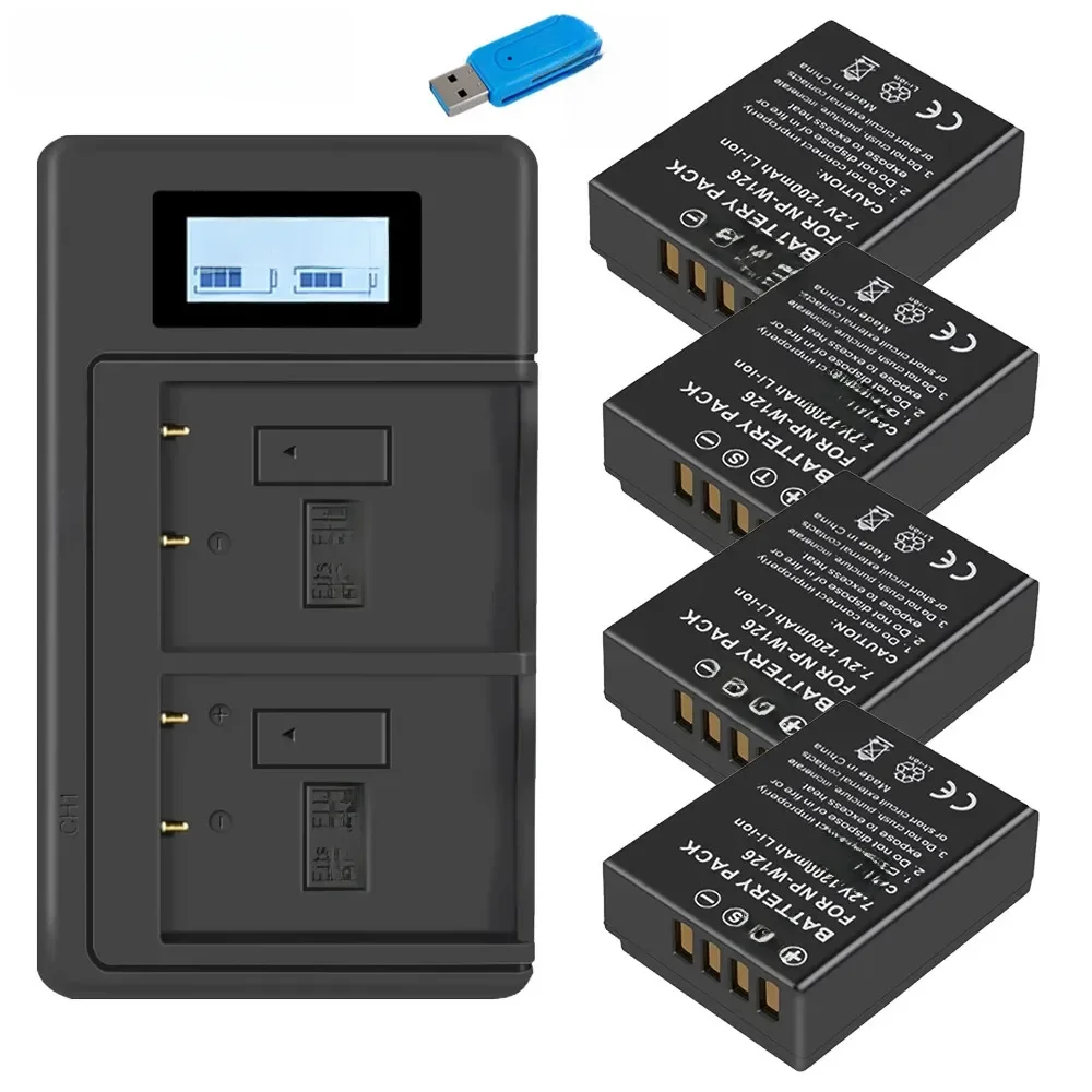 PALO 1200mAh NP-W126 NP W126 NPW126 Batterien + LCD Dual Ladegerät für Fujifilm Fuji X-Pro1 XPro1
