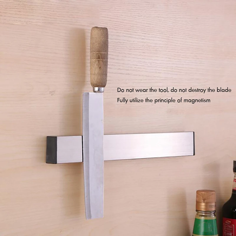 31 cm selbstklebender magnetischer Messerstreifen, Edelstahl, Messeraufbewahrungsständer,