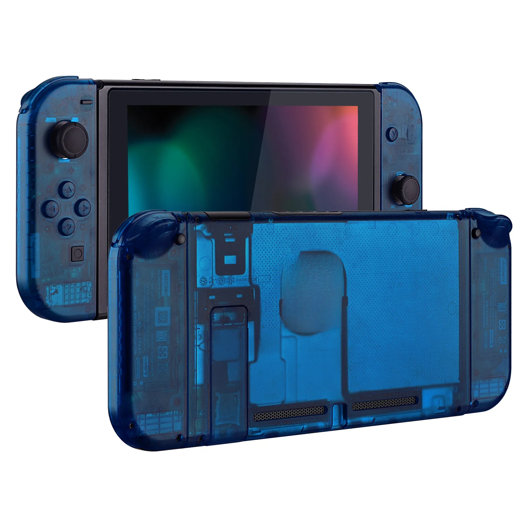 Extrem transparente klare blaue Konsole Rück platte Controller Gehäuse Shell mit Tasten für Nintendo