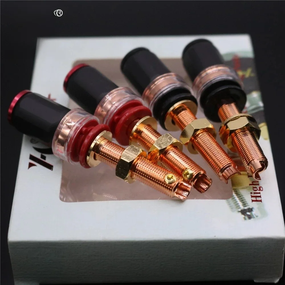 4 stücke 8 stücke XSSH Audio HIFI Real Rot kupfer Banana Stecker Buchse Lautsprecher power