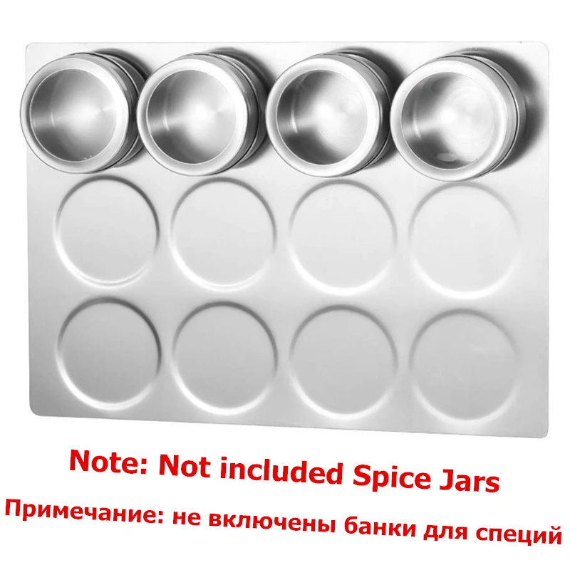 LMETJMA Magnetische Gewürz Gläser Rack Nicht Enthalten Magnetische Gewürz Dosen Edelstahl Spice