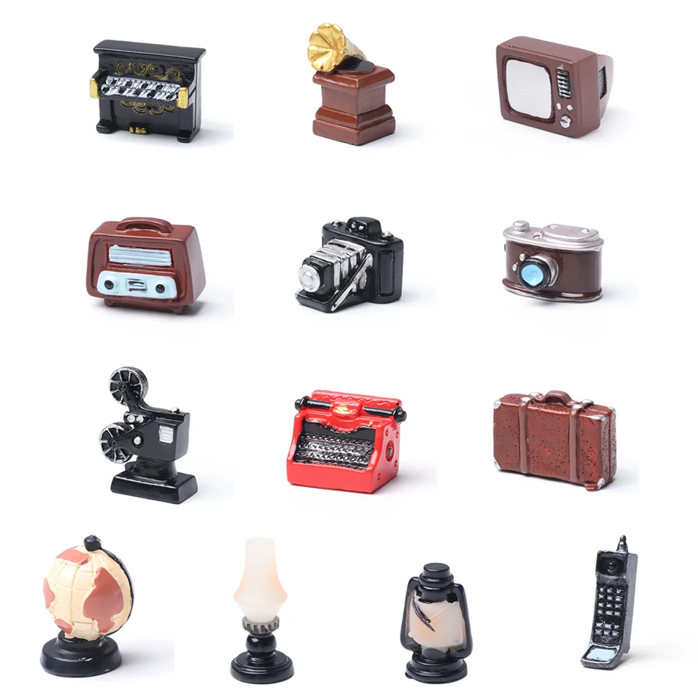 1PC Retro Möbel Figurine Mini Puppenhaus Ornamente Modell DIY Dekoration Handwerk Miniatur Spielzeug