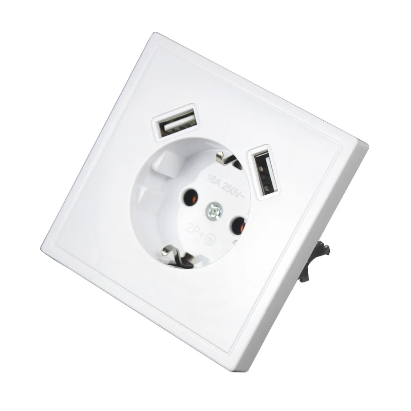 Dual USB Port Ladegerät Adapter Lade 2A Wand Ladegerät Adapter EU Stecker Buchse Power Outlet 5V2A