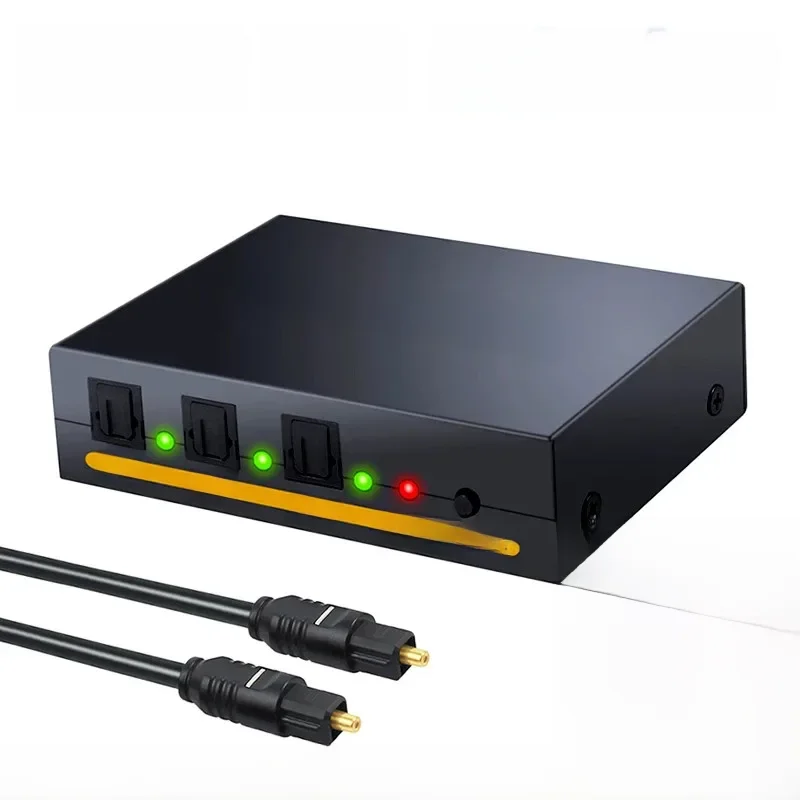 SPDIF Schalter 3x1 Audio Optical Toslink Switcher Adapter Splitter Konverter 3 in 1 heraus zu L/R