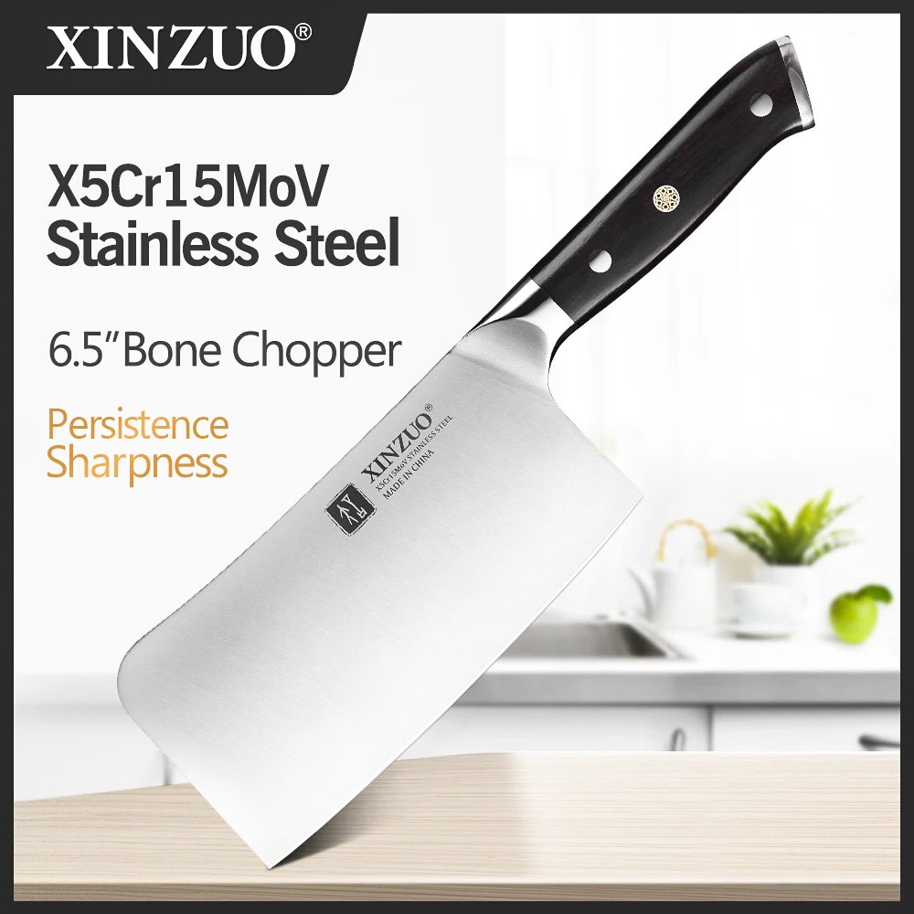 XINZUO 6.5 ''Zoll Chopper Messer Hohe Carbon X5Cr15Mov Stahl Edelstahl Messer Metzger Hackmesser
