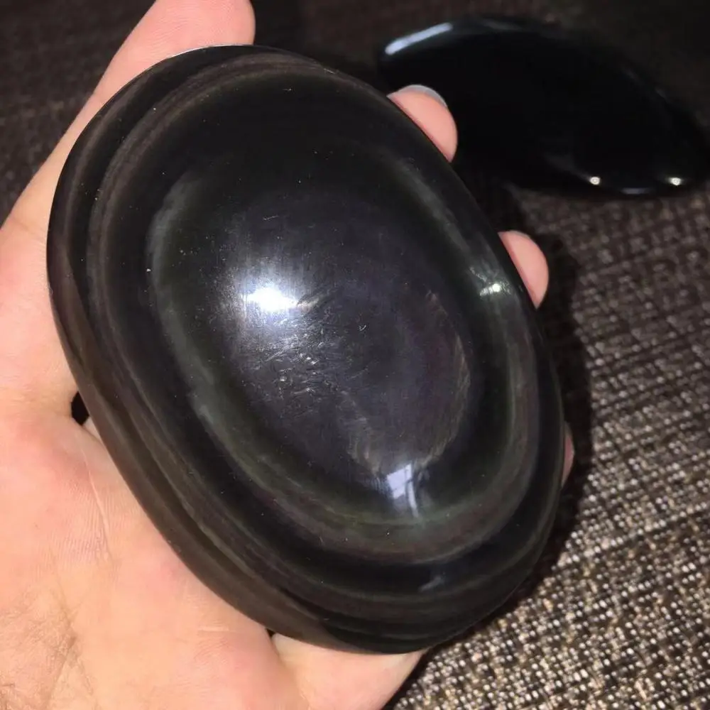 Regenbogen obsidian auge palm stein natürliche kristalle edelsteine minerale spirituelle meditation