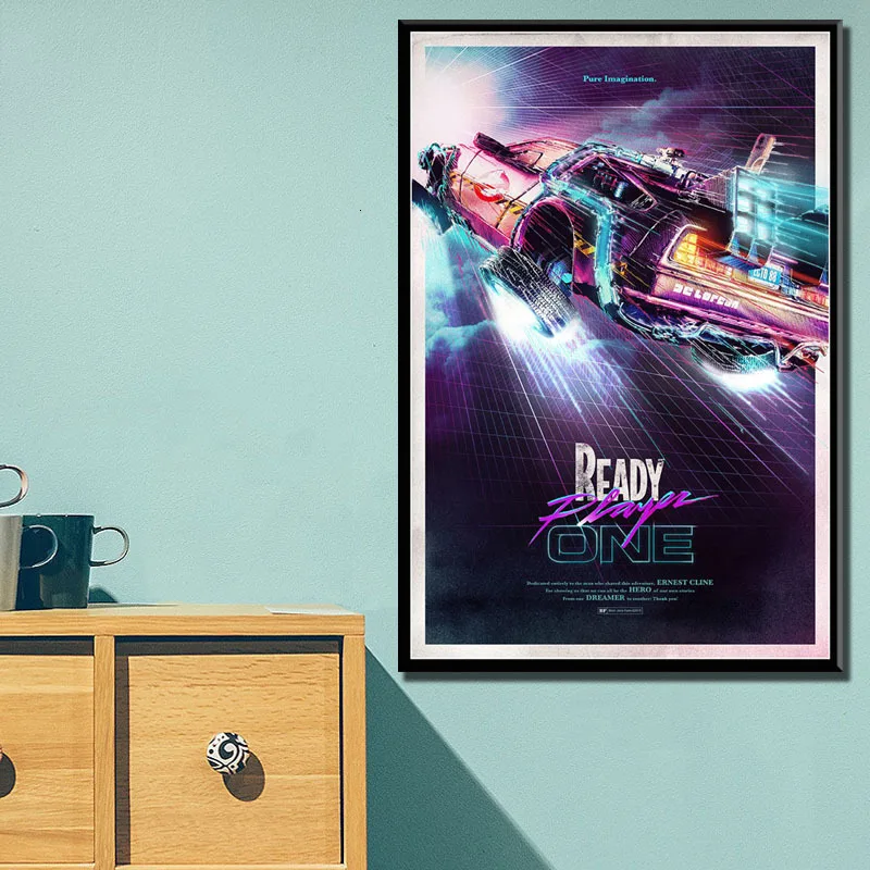 Bereit Player One Hot Film Zurück In Die Zukunft Spielberg Klassische Leinwand Malerei Poster Und
