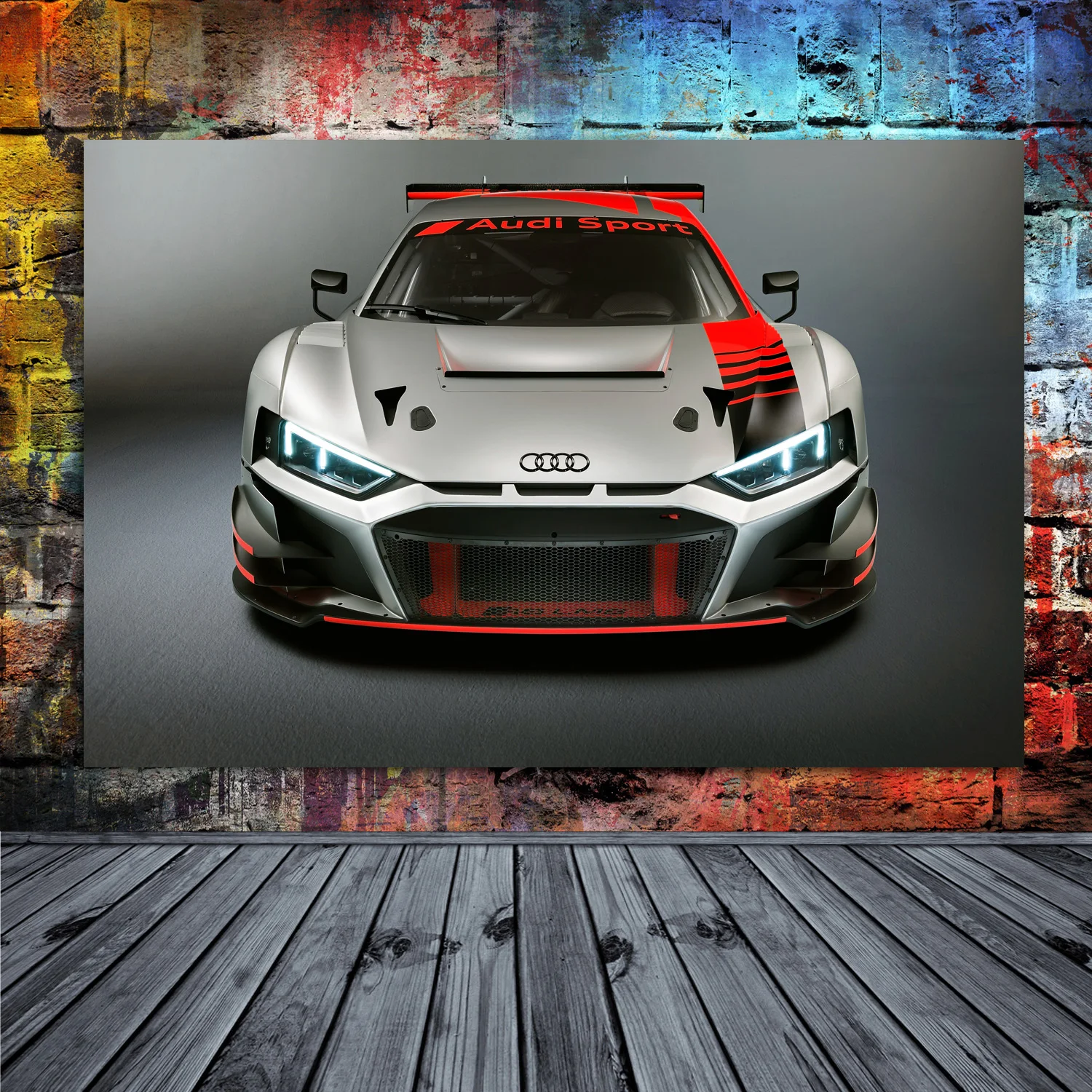 Supercar Audis R8 LMS GT3 Racing Autos Sport Auto Wand Kunst Poster und Drucke Leinwand Gemälde