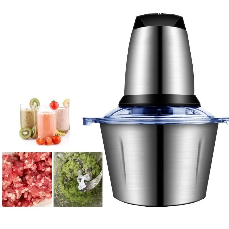 HIMOSKWA 2L Edelstahl Fleischwolf Chopper Elektrische Automatische Fleischwolf Hohe-qualität Grinder