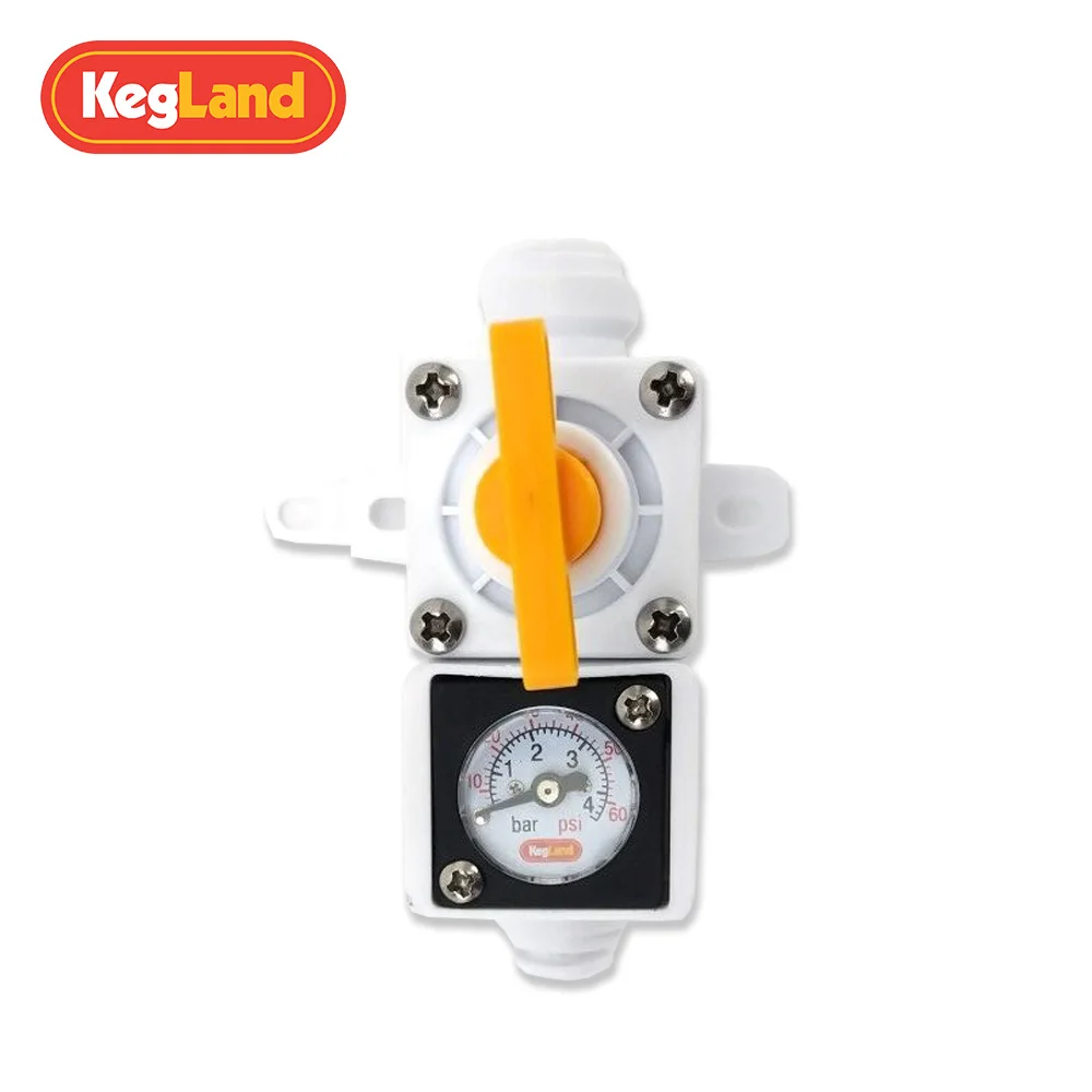 Kegland DUOTIGHT INLINE IN LINIE REGLER-MIT INTEGRIERTE GAUGE FÜR WASSER ODER GAS - 8MM (5/16