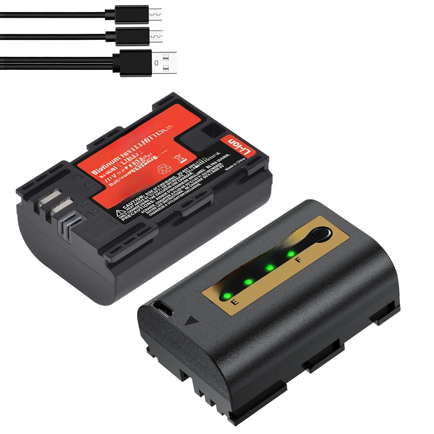 2800 mAh eingebauter USB-LP-E6 LP E6 LPE6 LP E6N Akku für Canon 5D Mark II III 7D 60D EOS 6D 70D 80D