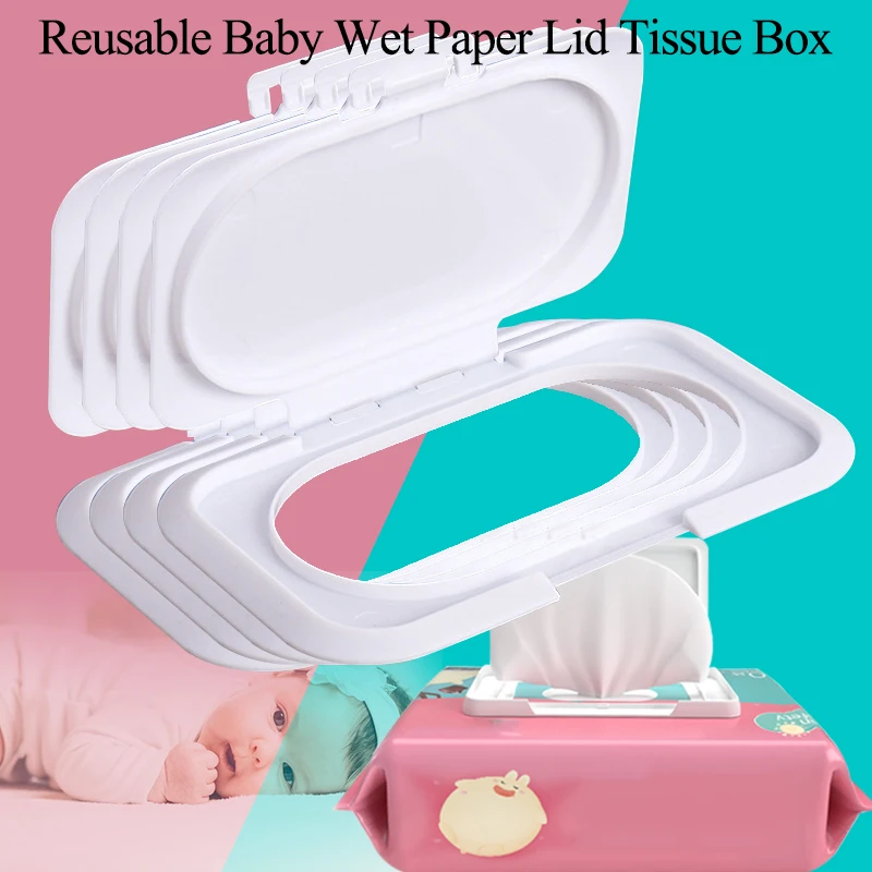 1/5/10pc Reusable Baby Nass Papier Deckel Tissue-Box Nassen Papier Deckel Kein Klebstoff Tragbare