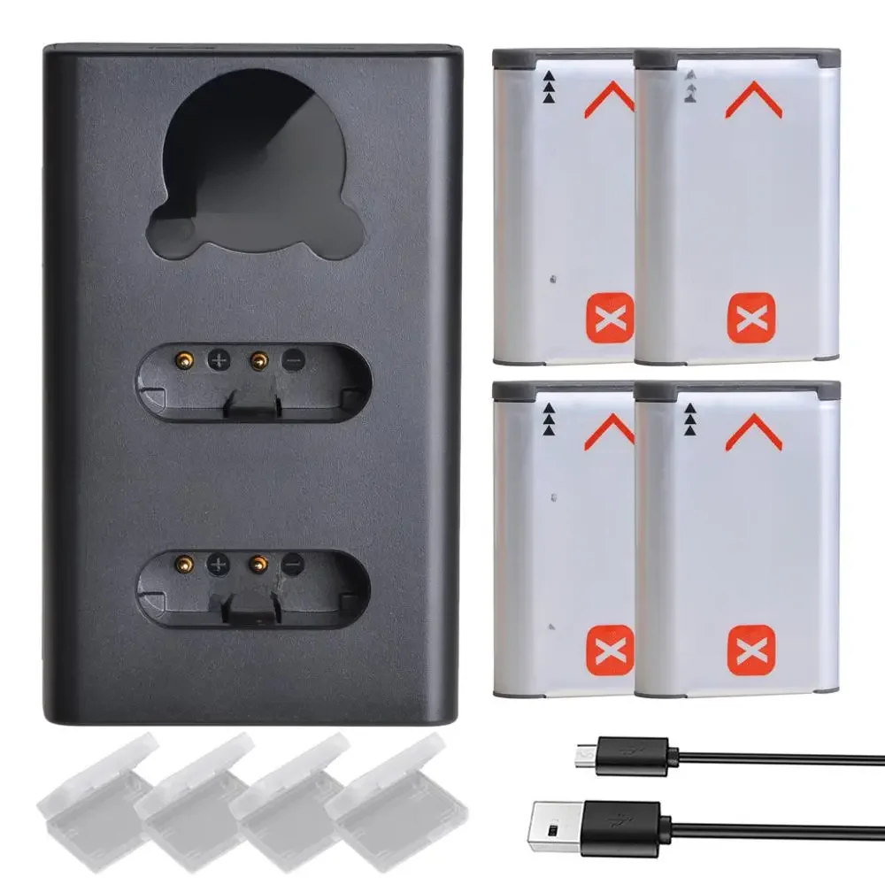4x1860mAh NP-BX1 NP BX1 Batterie + LCD USB Ladegerät mit Typ C für Sony DSC RX1 RX100 m3 M2 RX1R