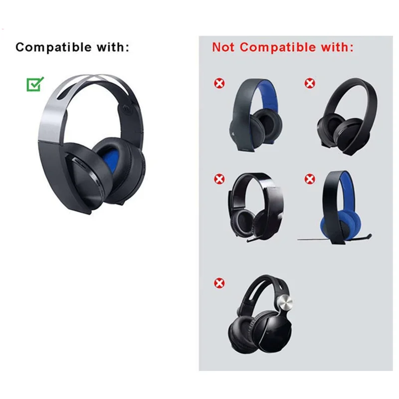 Ohr Pad Für sony Platin Wireless Headset PlayStation 4 PS4 7,1 CECHYA-0090 Kopfhörer Zubehör Blau