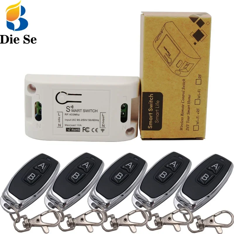 Diese universal fernbedienung lichtsc halter ac 220v 1ch 433mhz rf relais empfänger und sender für
