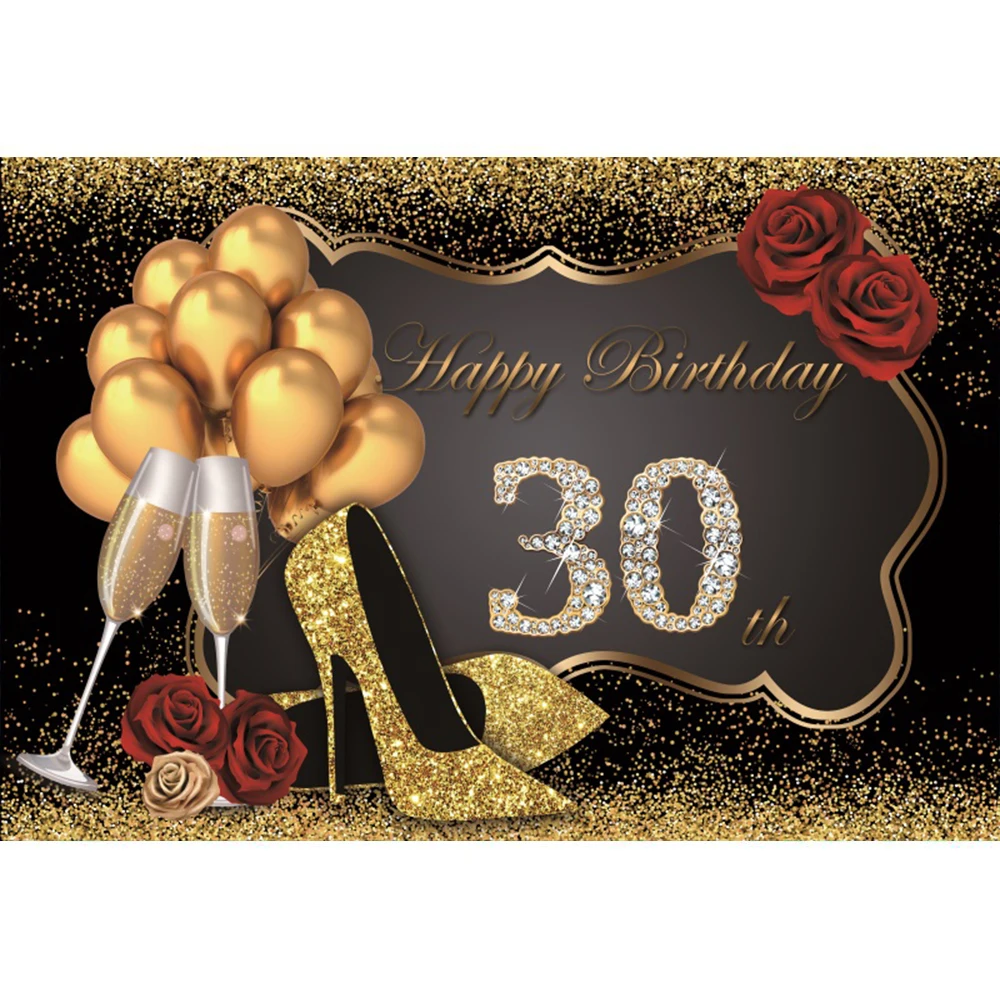 Foto Hintergrund Glücklich Fabulous frauen Geburtstag Party High Heels Gold Luftballons Rose Blumen