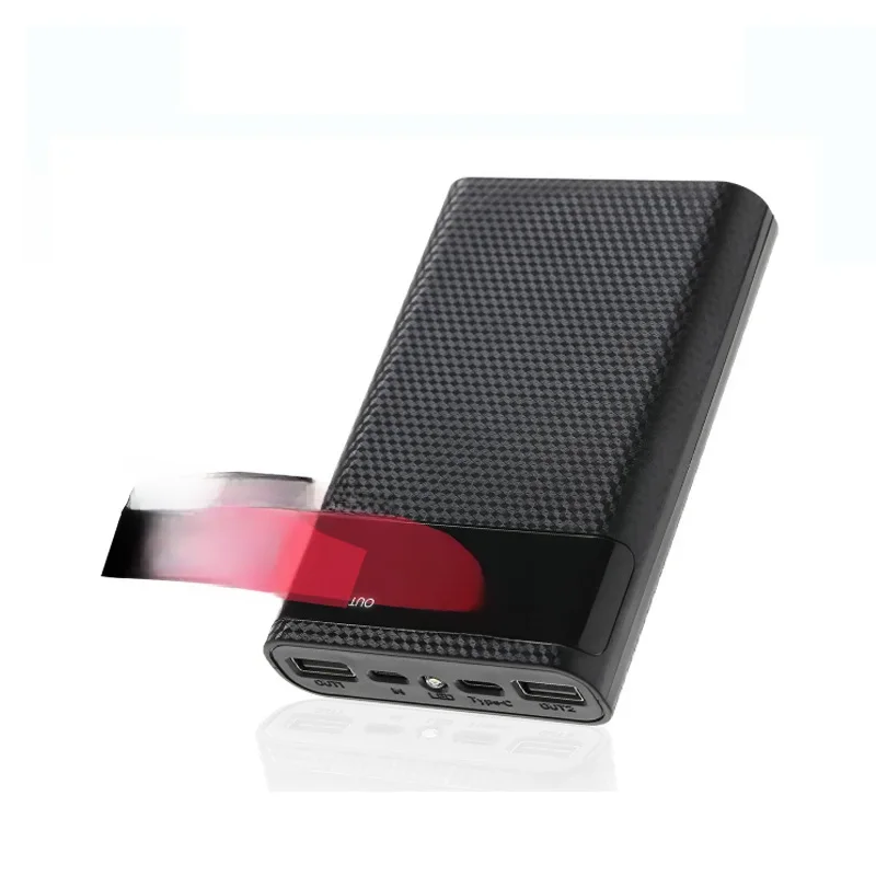 Neue 15000mAh Power Bank Fall Handy Ladung DIY 4x18650 Batterie Lagerung Box Mit Dual USB Typ C
