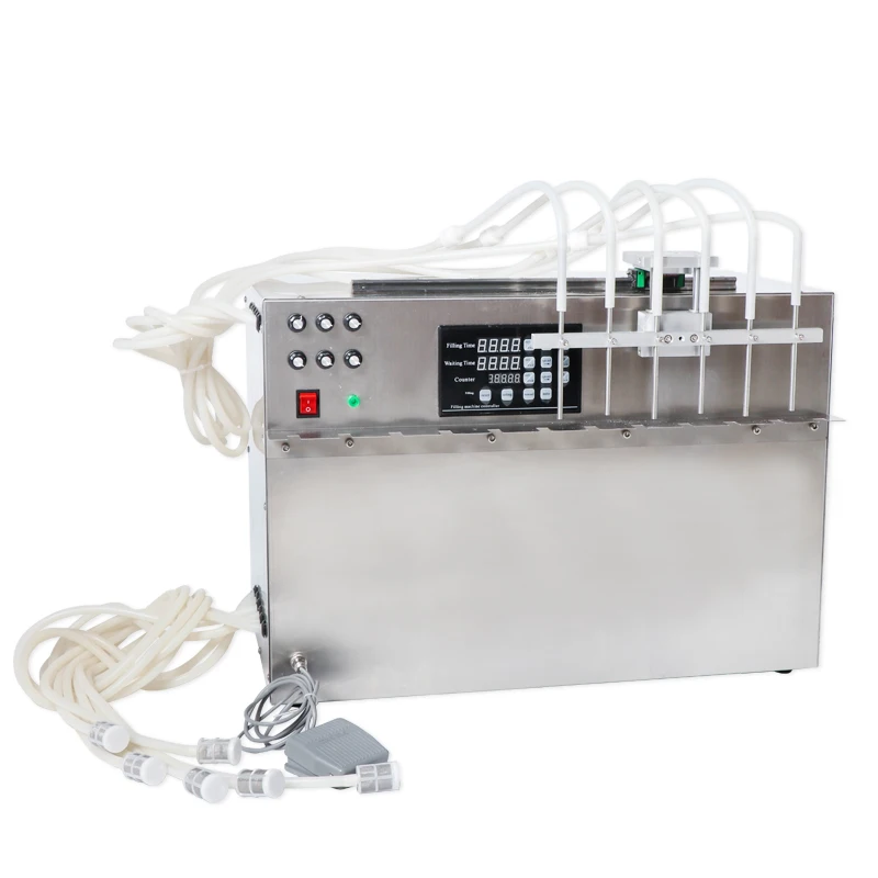 ZONESUN 6 Köpfe selbstansaugende Getränke Tasche Flüssigkeit Füll Maschine Digital Control Compact