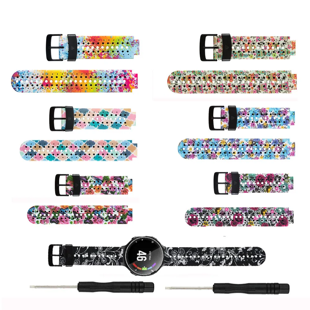 Substituição Watch Band para Garmin Forerunner  Pulseira de Silicone  Smart Watch Bandas  220 230